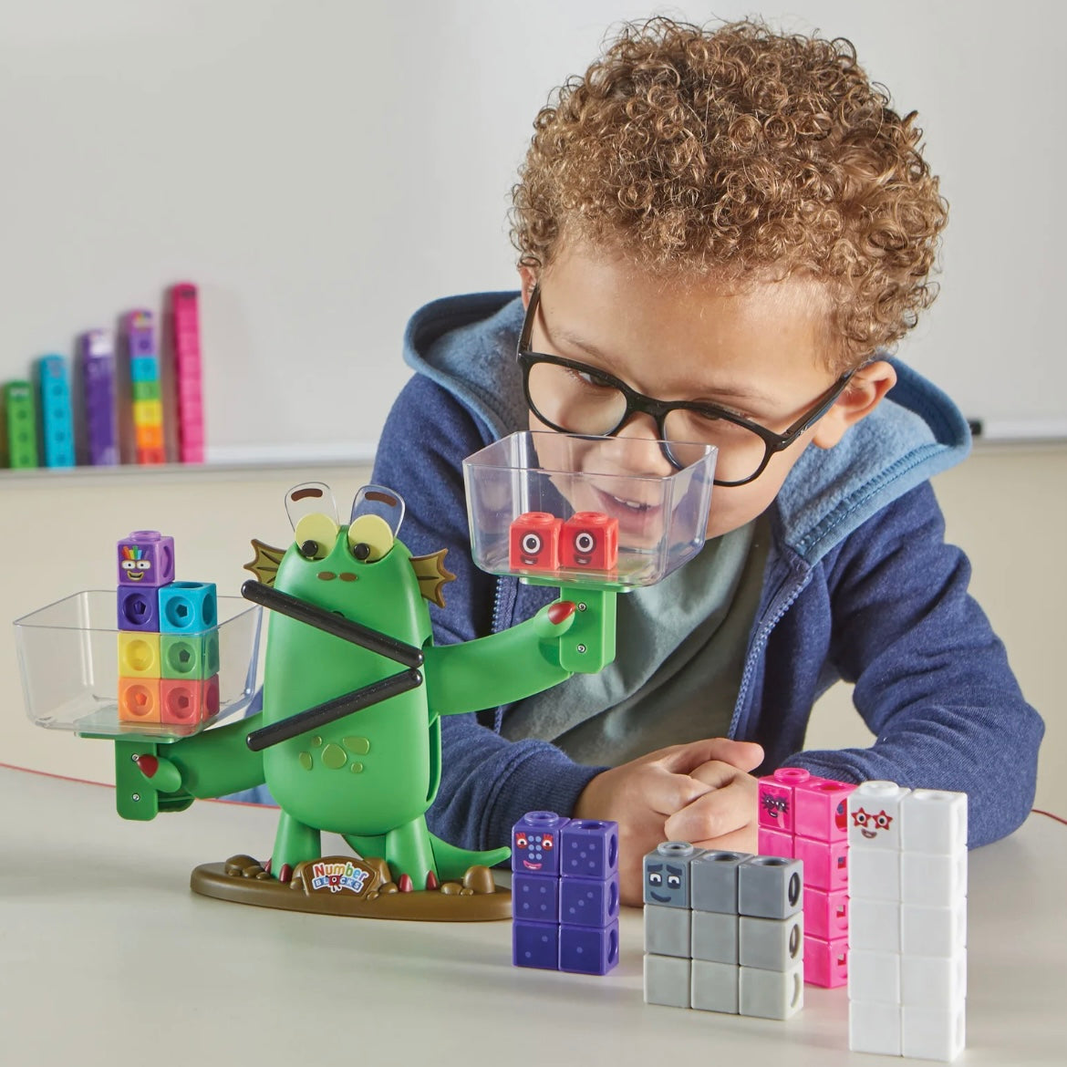 Numberblocks Blockzee Balance Activity Set, ﻿61 MathLink Cubes, Balanc