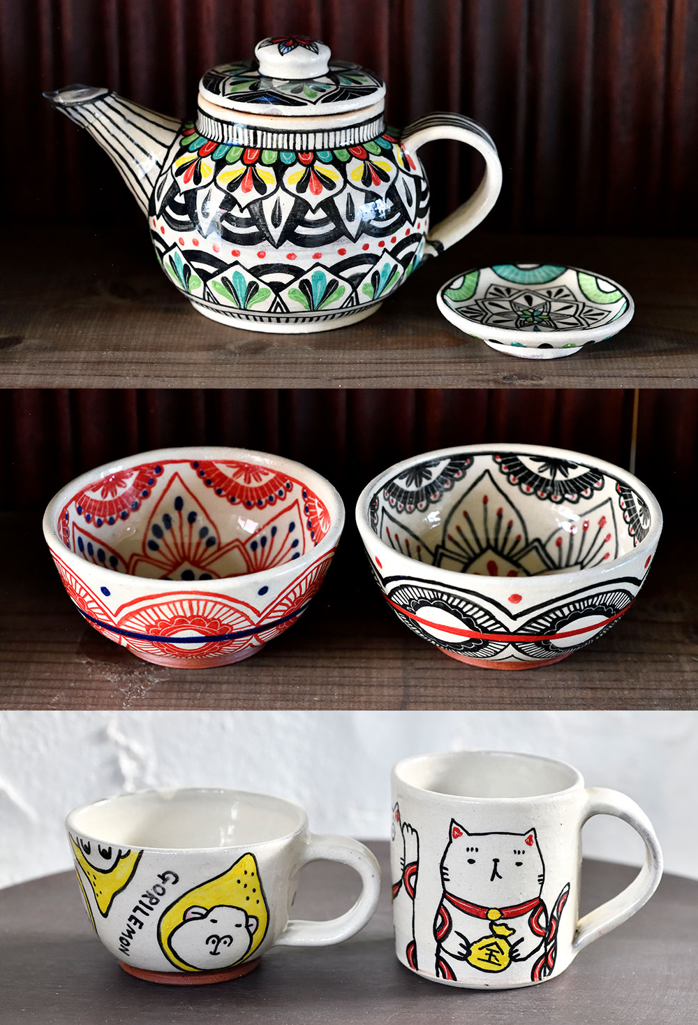 沖縄市・南島焼「NANTOUYAKI」 思わず手に取りたくなる ポップな島の