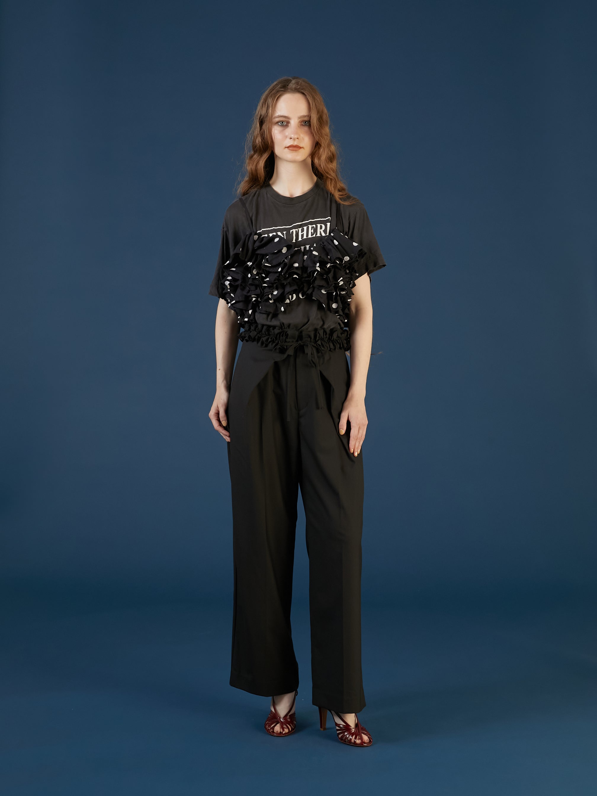 トップス crinkle crinkle crinkle dot frill cami トップス crinkle