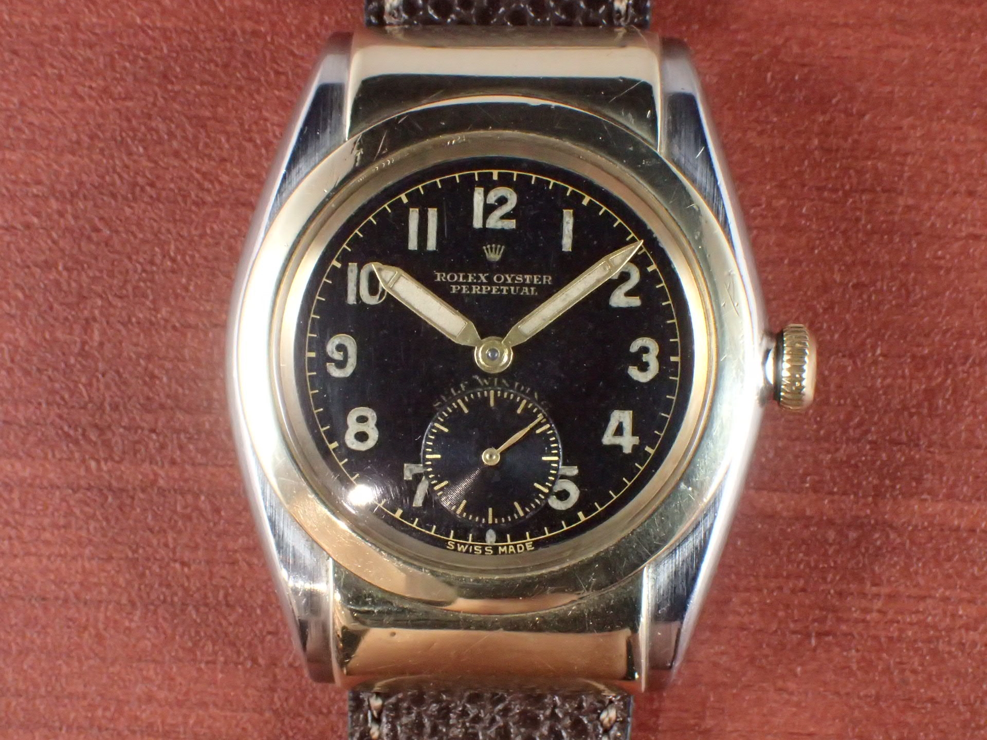 ロレックス バブルバック YG/SSコンビ フーデッド ブラックDL 1940年代