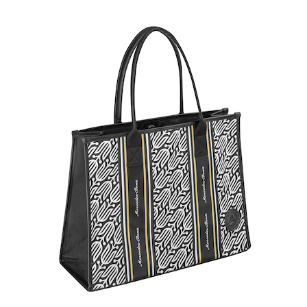 Shopper (black / white / gold-coloured, Cotton canvas) | Other