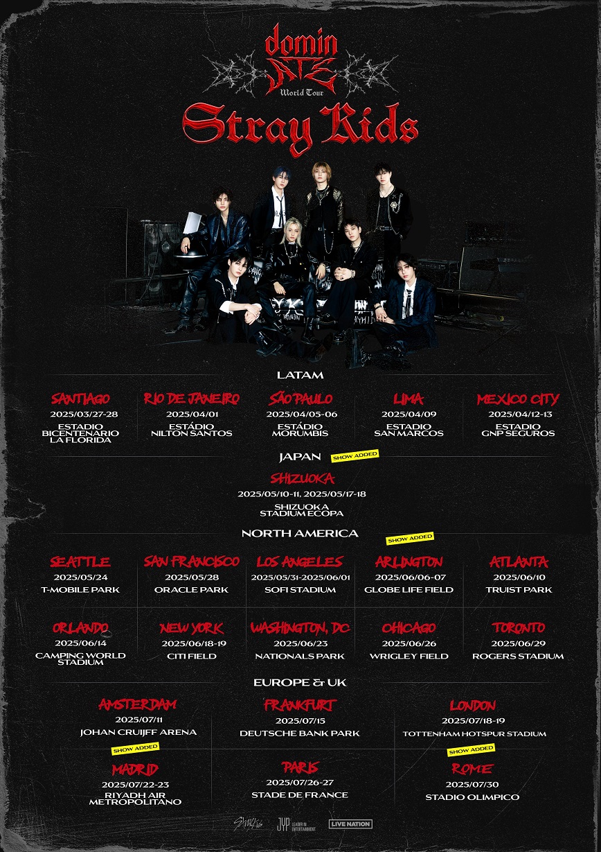 Stray Kids World Tour＜dominATE JAPAN＞追加公演が決定！日本初