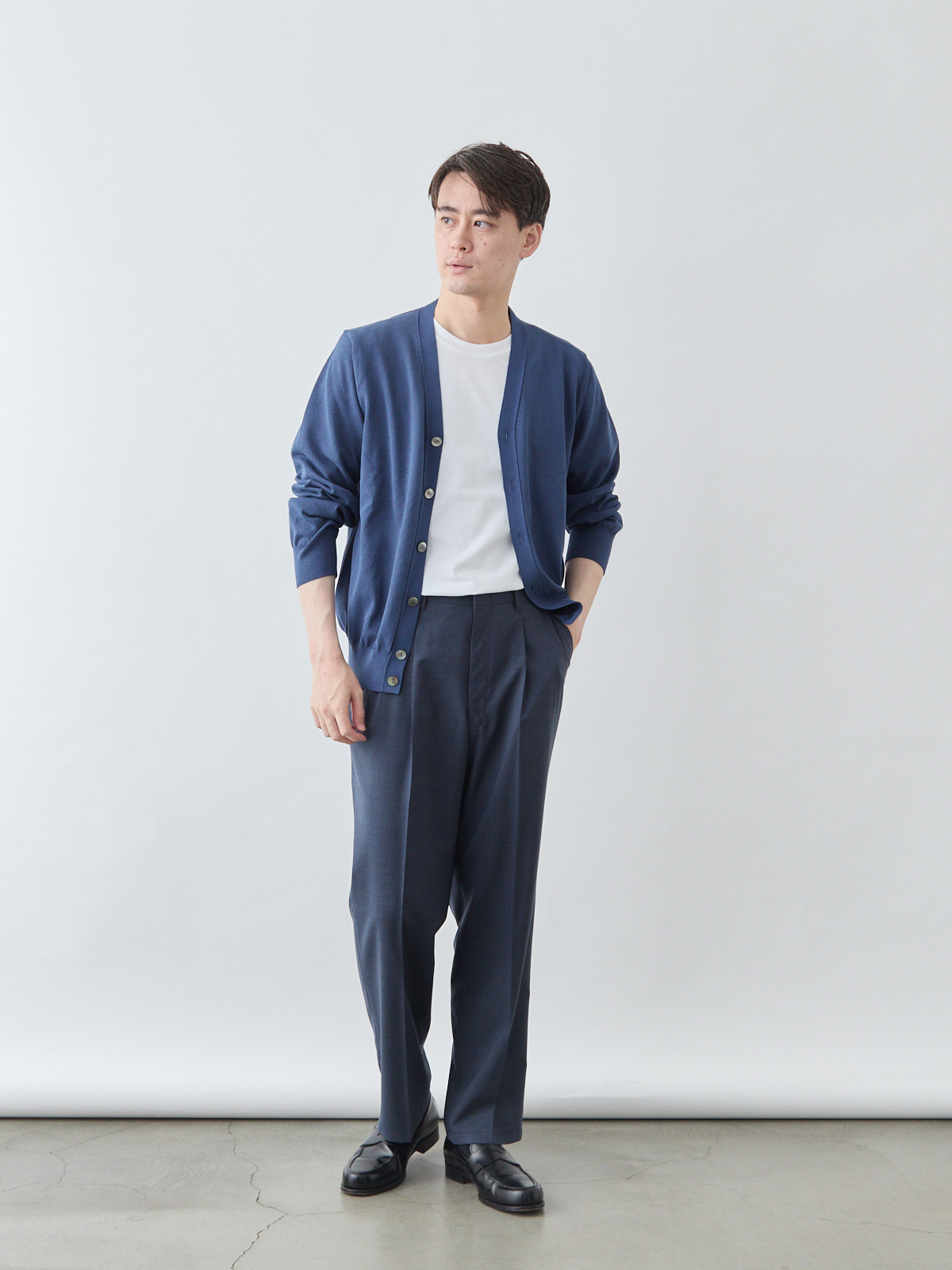 Tropical ドレスパンツ/アジャスタブル/Washable/ブルーグレー