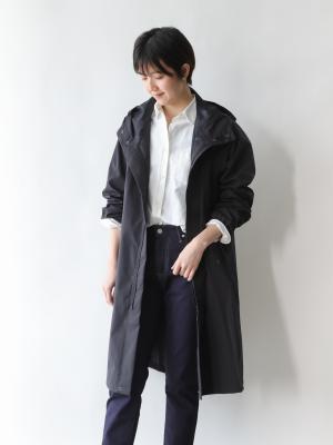 超高密度ナイロンのウォータープルーフコート/ブラック | Factelier