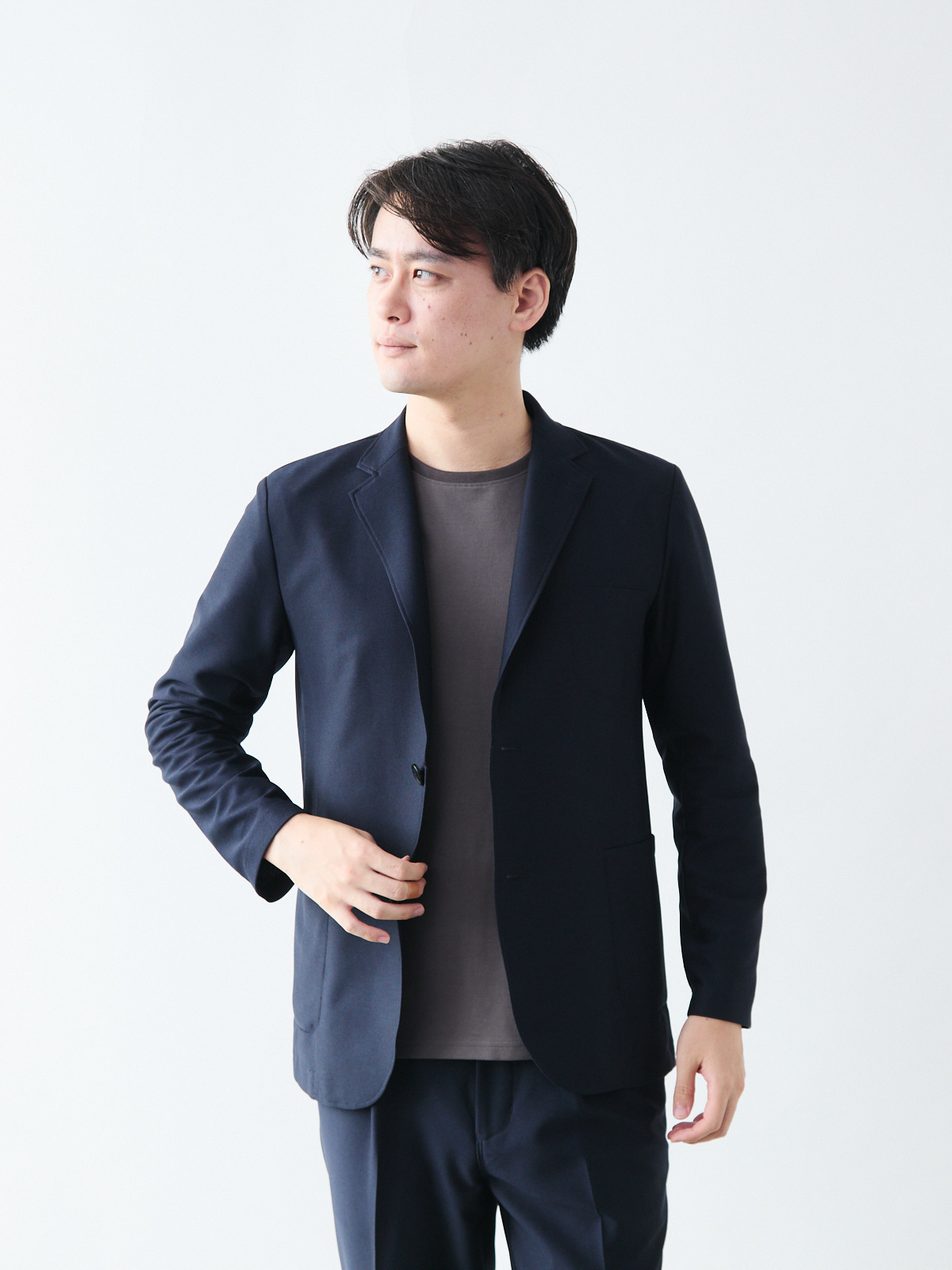 新商品】絶妙カラー新登場。ドレスTシャツ長袖にブラウングレー