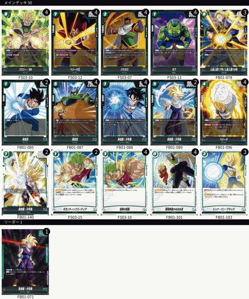 DBSFW】FB01-096 SRベジータ 緑デッキ4積み必須!?カード紹介