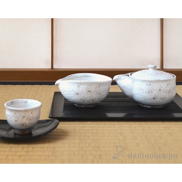 送料無料】 小茶器揃 俵手金彩 宝瓶1個・さまし1個・碗5個セット