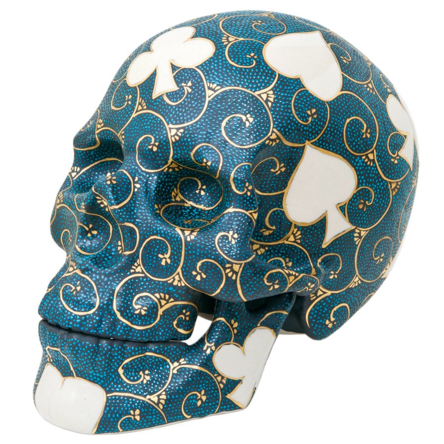 九谷焼SKULL～髑髏～ スカル大 青粒 - 九谷焼 髑髏 ～SKULL～ - 伝統