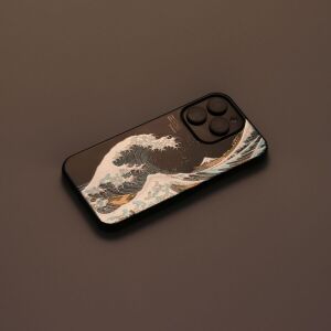 iPhone 16 Pro カバー 高盛り蒔絵 波裏富士 - 蒔絵 iPhone16Proカバー