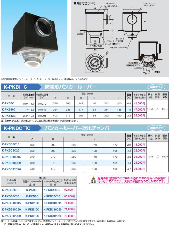 K-PKBC8C15 | エアコン設置用部材 | パンカールーバー吹出チャンバ 防