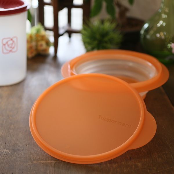 昭和レトロ タッパーウエア オレンジ色3個 タッパーウェア レトロ昭和