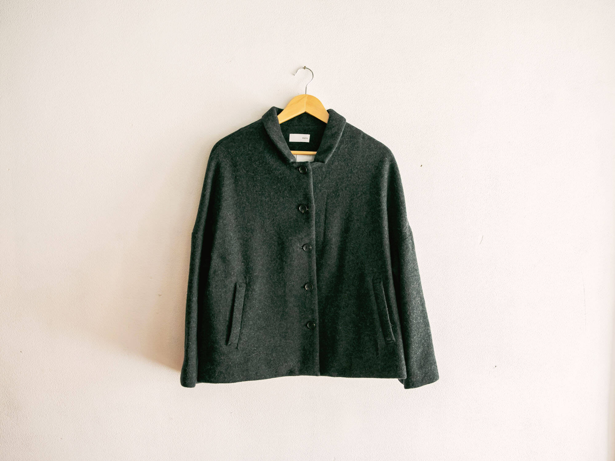 縮絨ウールフランネル／ワイドショートコート 311／2色（レディース