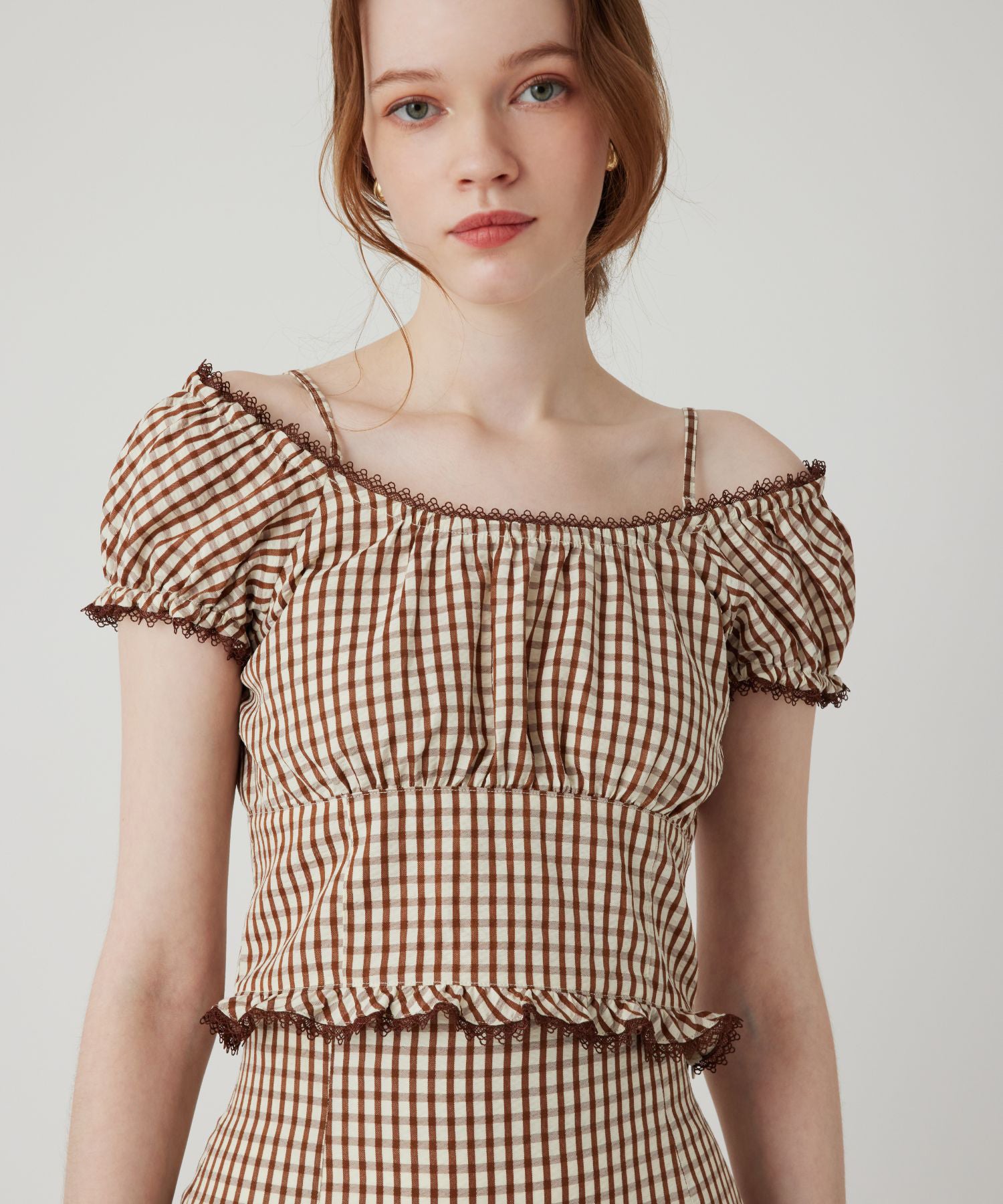 ギンガムチェックブラウス