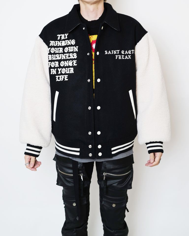 SAINT M×××××× (セントマイケル) CP_VARSITY JKT/LMA / BLACK | Detail