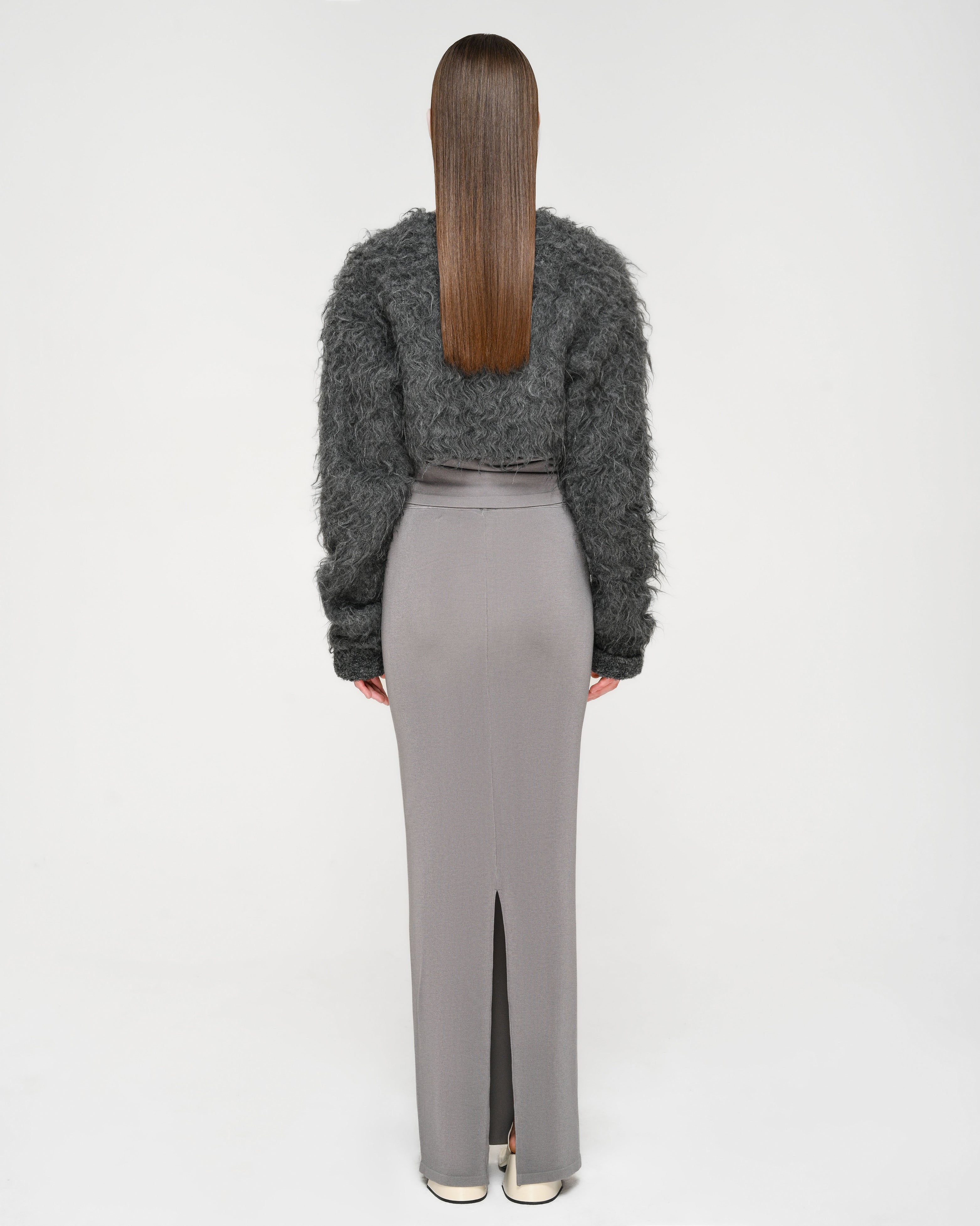 Cropped Shaggy Knit Cardigan – determ;