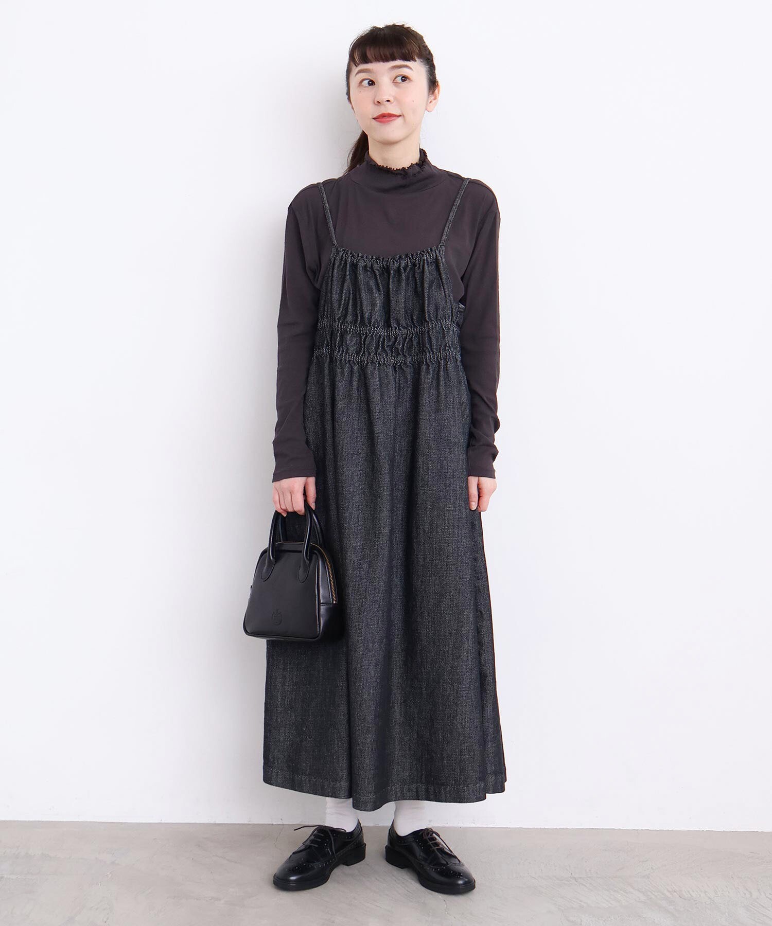 AMBIDEX Store ○たゆたゆデニム キャミワンピース (F クロ): l