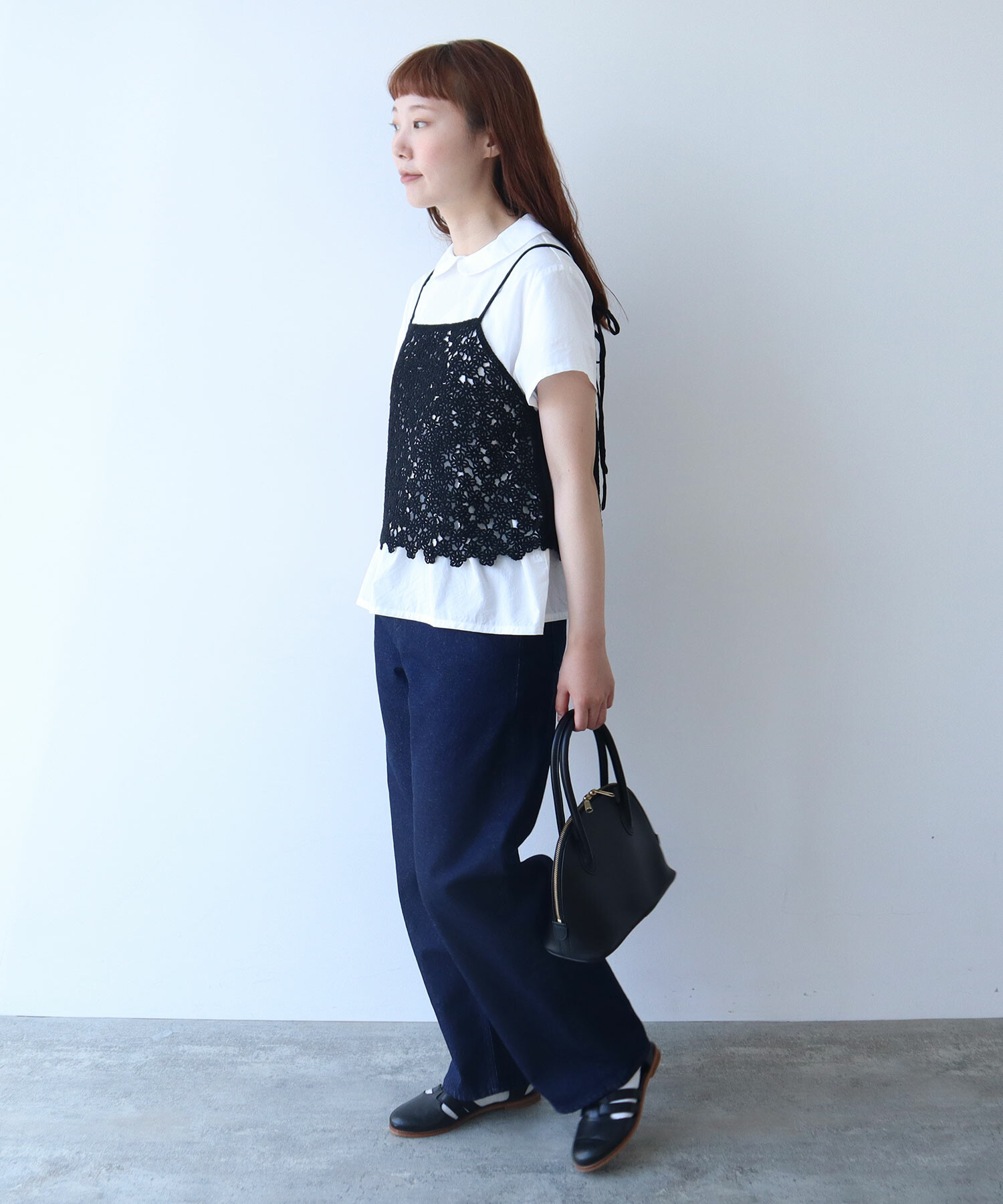 AMBIDEX Store 〇 おはな刺繍 キャミソール(F クロ): bulle de savon