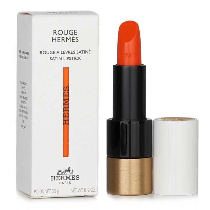 Rouge Hermes Satin Lipstick - # 33 Orange Boîte (Satine) 3.5g/0.12