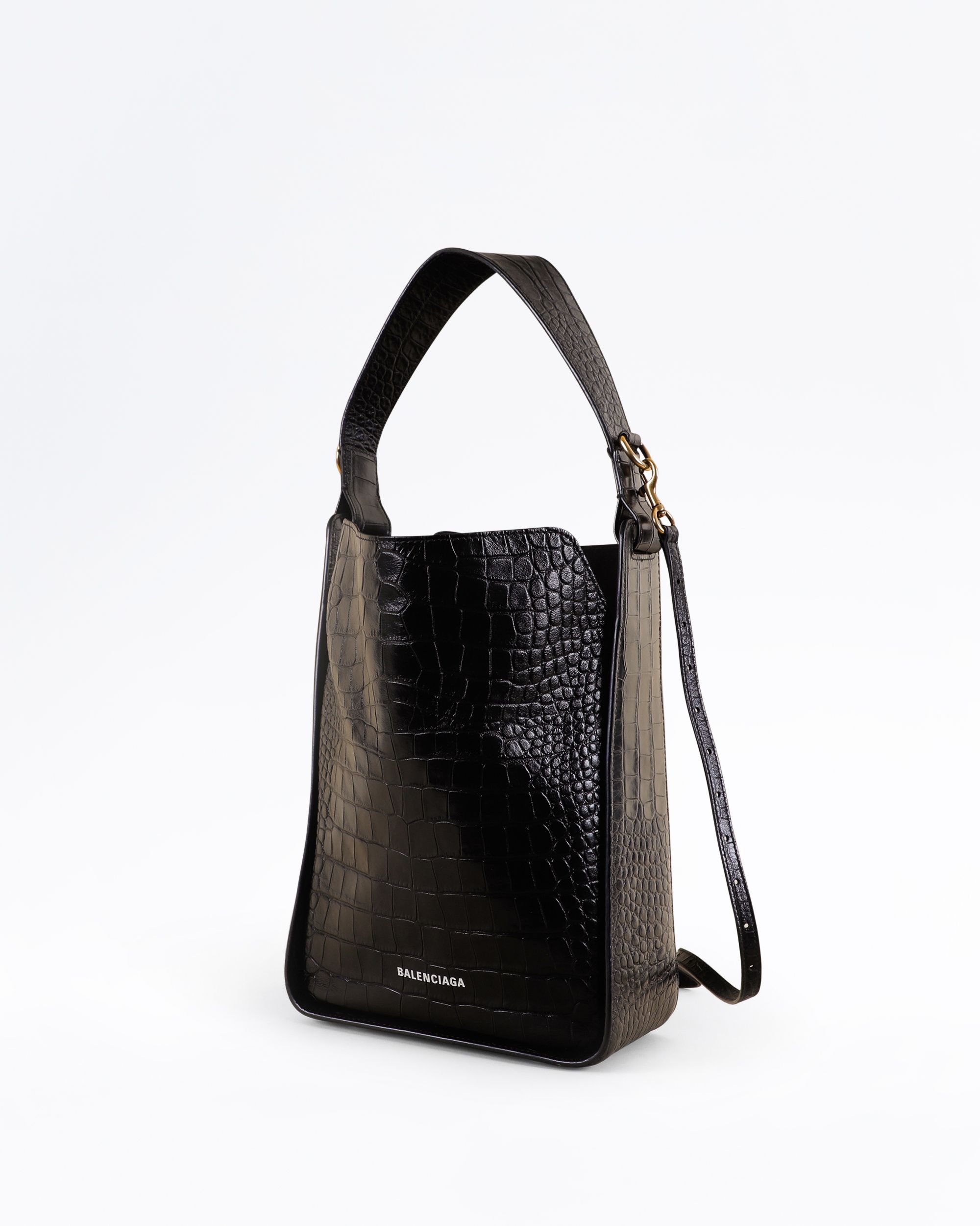 Balenciaga Croc-Embossed Tool 2.0 Small North-South Tote Bag