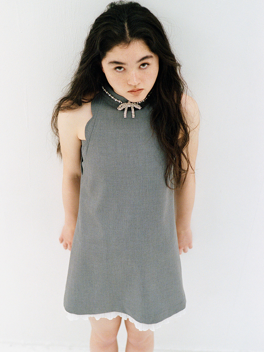 L.B CANDY STOCK]リボンビジュースカラップミニワンピース(ミニ