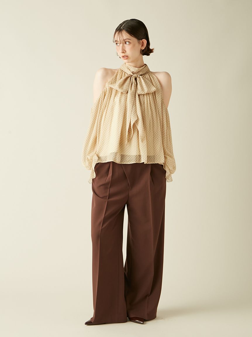 WEB限定カラー】ドレープボウタイシフォンブラウス(シャツ・ブラウス