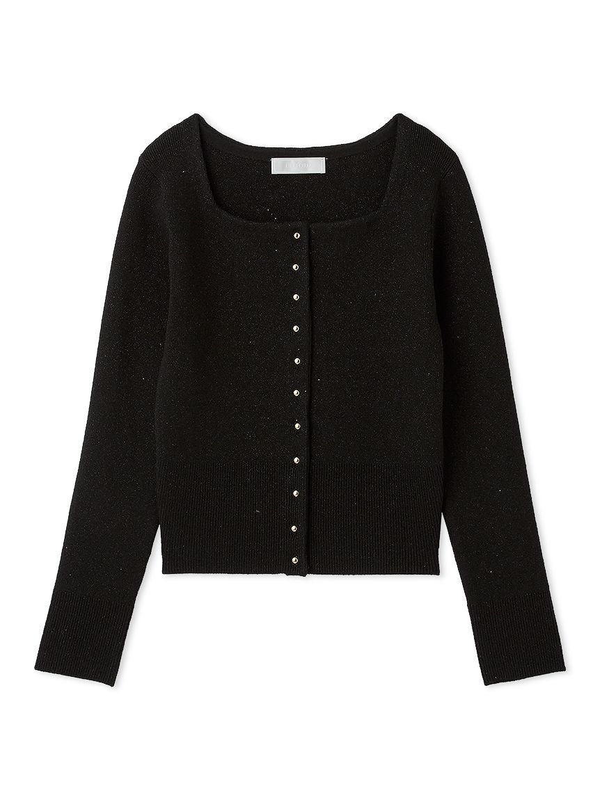 スクエアネックラメニットカーディガン(ニットプルオーバー)｜TOPS