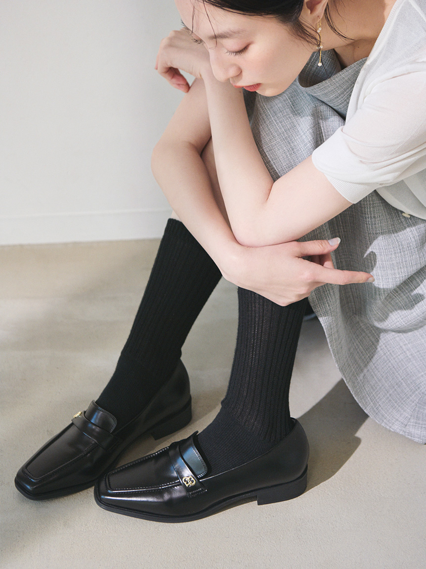 ロゴメタル付き撥水ローファー(ドレスシューズ)｜SHOES（シューズ