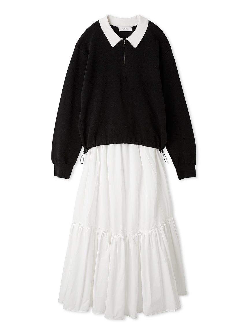 ジップアップニット×スカートセット(セットアップ)｜ワンピース｜emmi