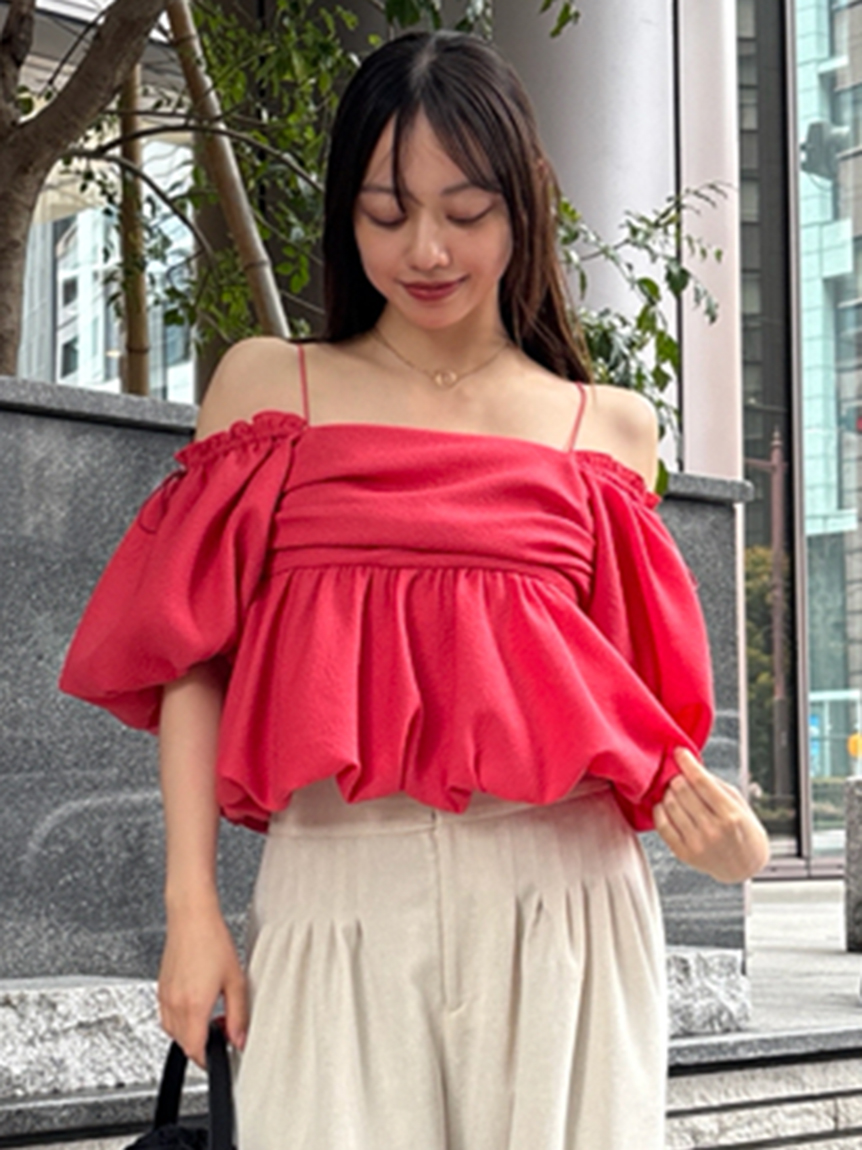 3wayオフショルパフスリーブブラウス／ウォッシャブル(ブラウス