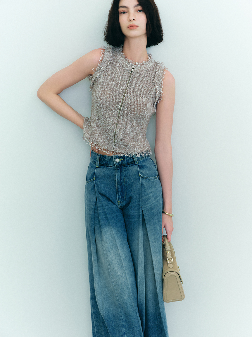 ボックスタックワイドデニムパンツ(ワイドパンツ)｜パンツ｜FRAY I.D