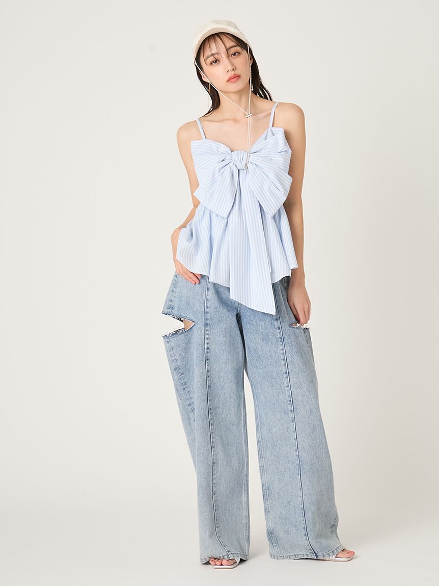 リボンペプラムキャミトップス(ブラウス)｜トップス｜FRAY I.D（フレイ