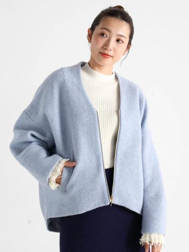 Vネックウールブレンドショートコート - Vin - Vin｜YAMADAYA STORE