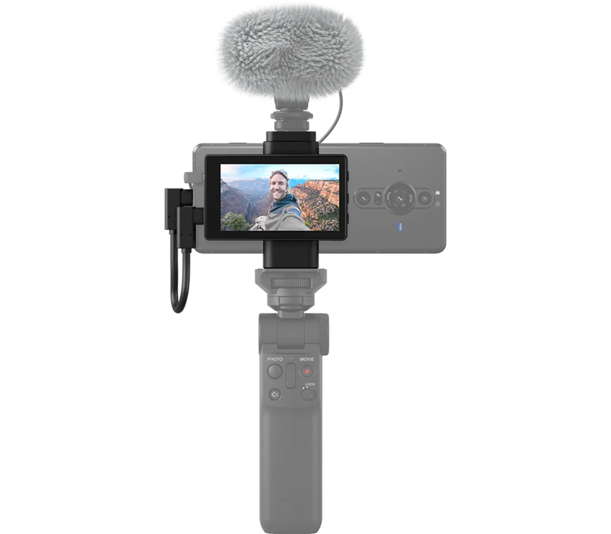 Sony 3.5” LCD Vlog Monitor with Mount and USB-C Cable for Xperia