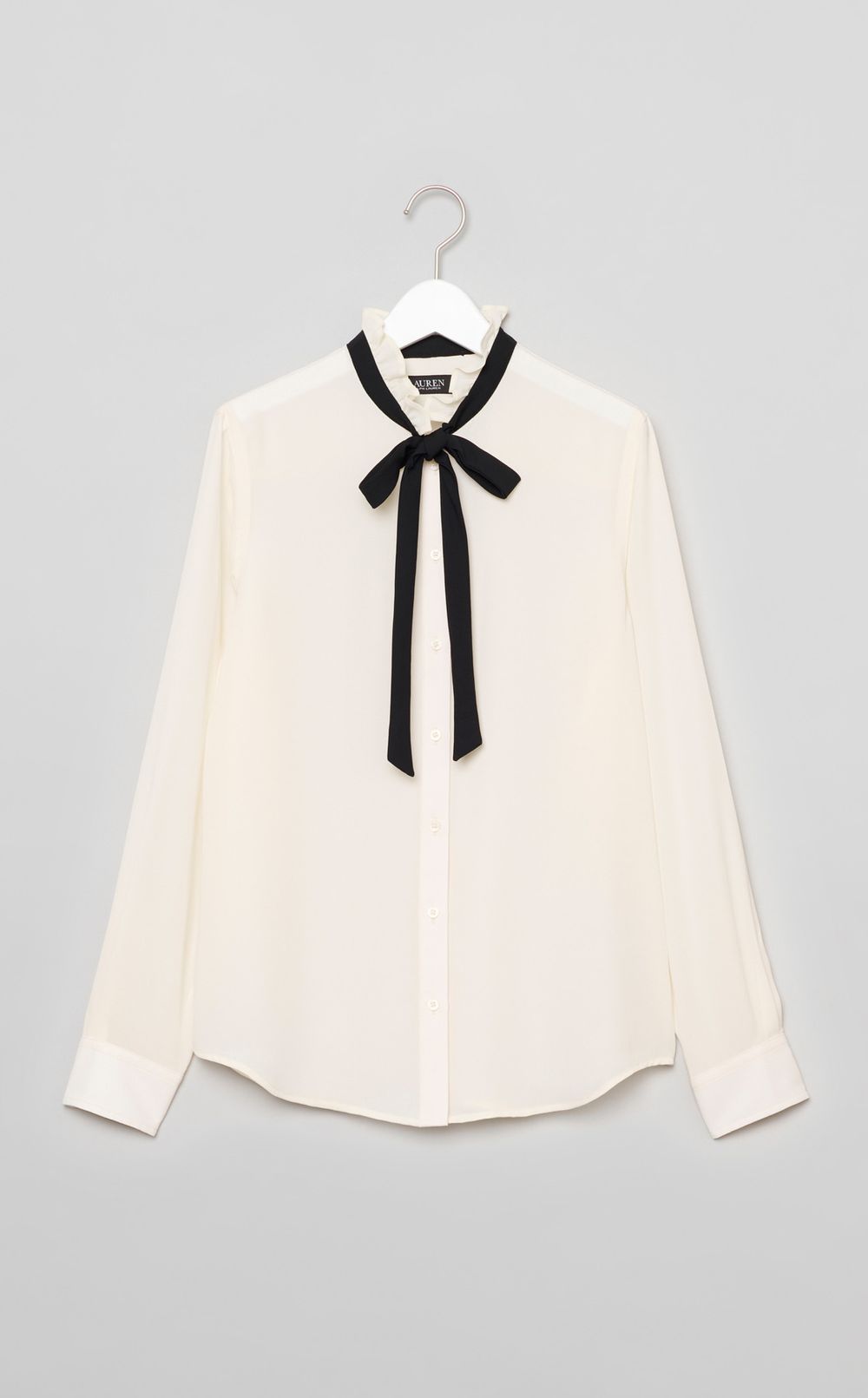 Lauren Ralph Lauren｜バイカラーボウタイブラウス