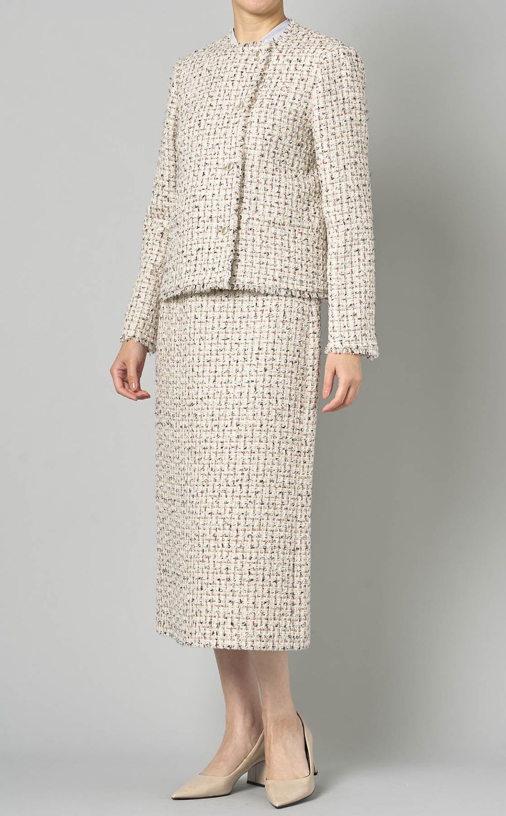 Theory luxe｜ツイードノーカラージャケット