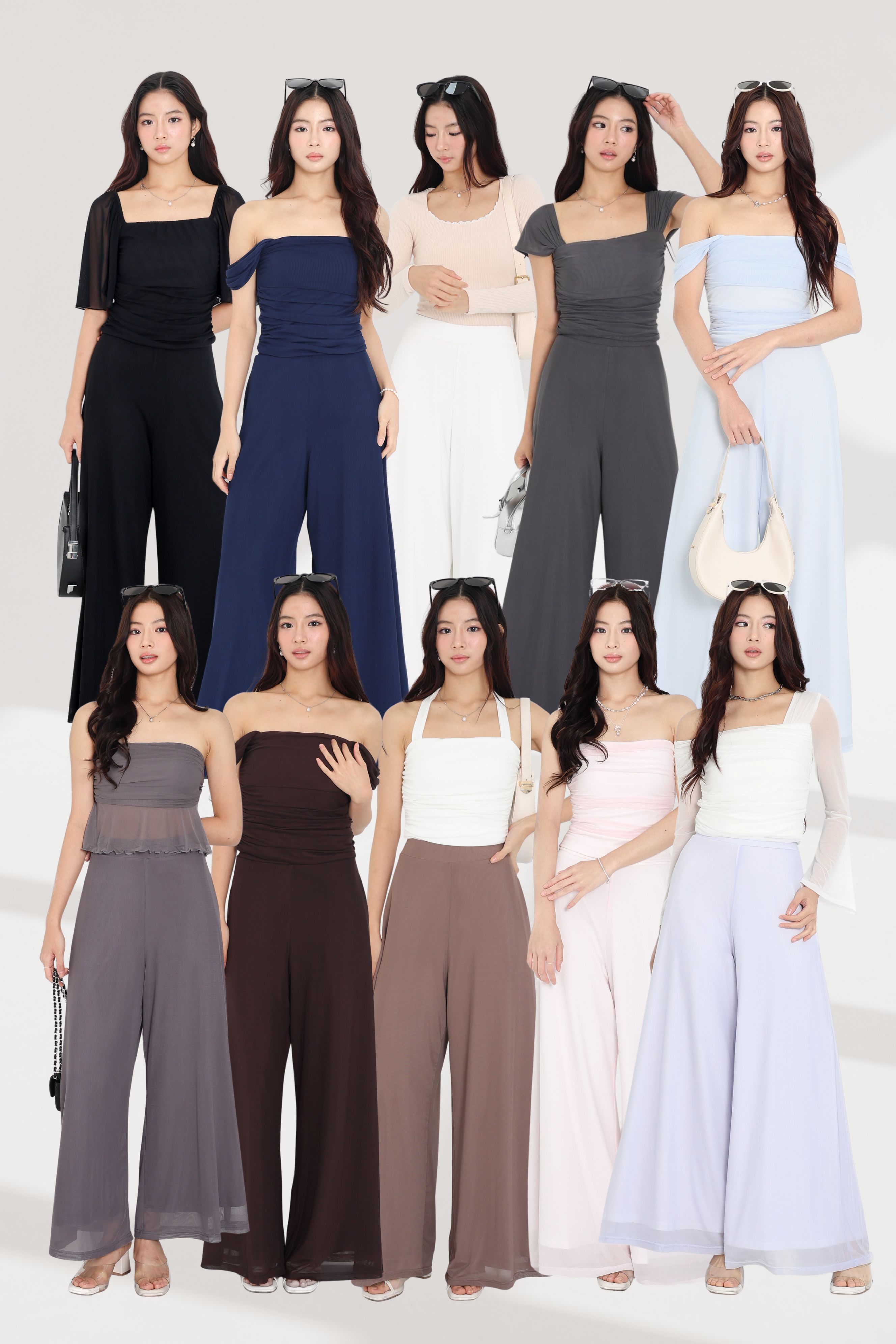 TPZ LUXE MESH* (REGULAR) STELLA HIGH WAISTED FLOWY MESH PANTS