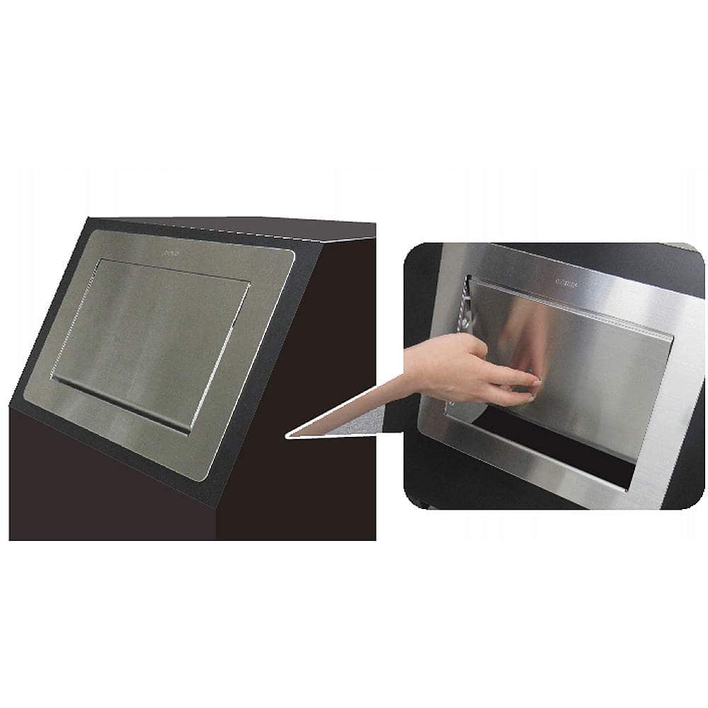 ステンレス ダンパー付屑入投入口 AZ-GD232-HL 蓋付 傾斜面取付タイプ