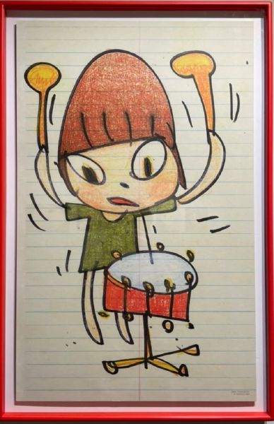 奈良美智-（含框）奈良美智小鼓手限量海報Banging the Drum - 非池中藝術網