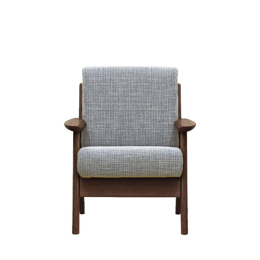 浜本工芸】1人掛けソファ A-3908(75) 布Aタイプ クレオGR／CA(カフェ