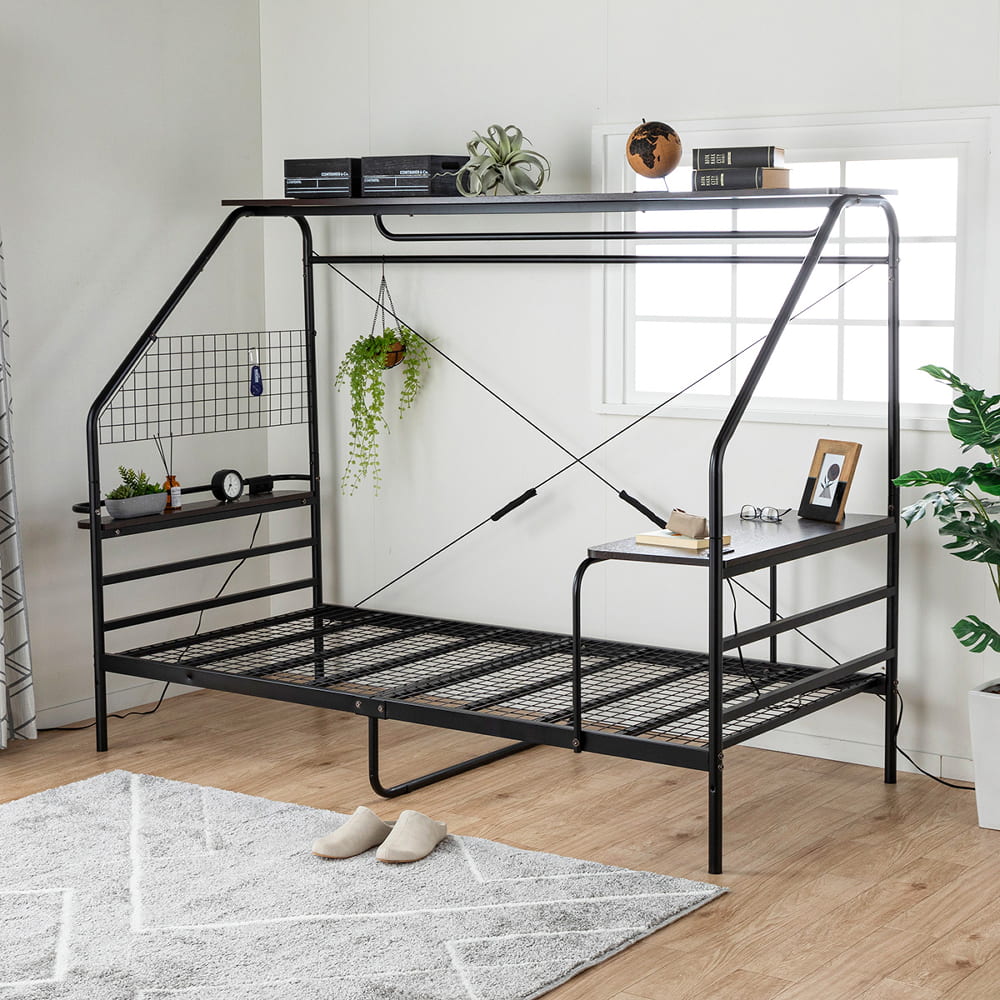 シングルサイズ デスク付きベッド KBT－050(BK)(5Y)ﾌﾞﾗｯｸ