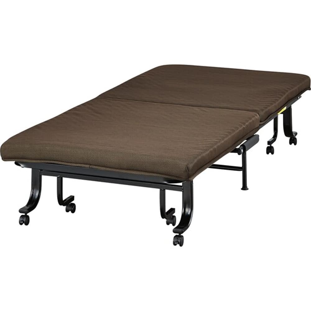 折りたたみベッド ダークブラウン メッシュ 在庫処分 ハイタイプ
