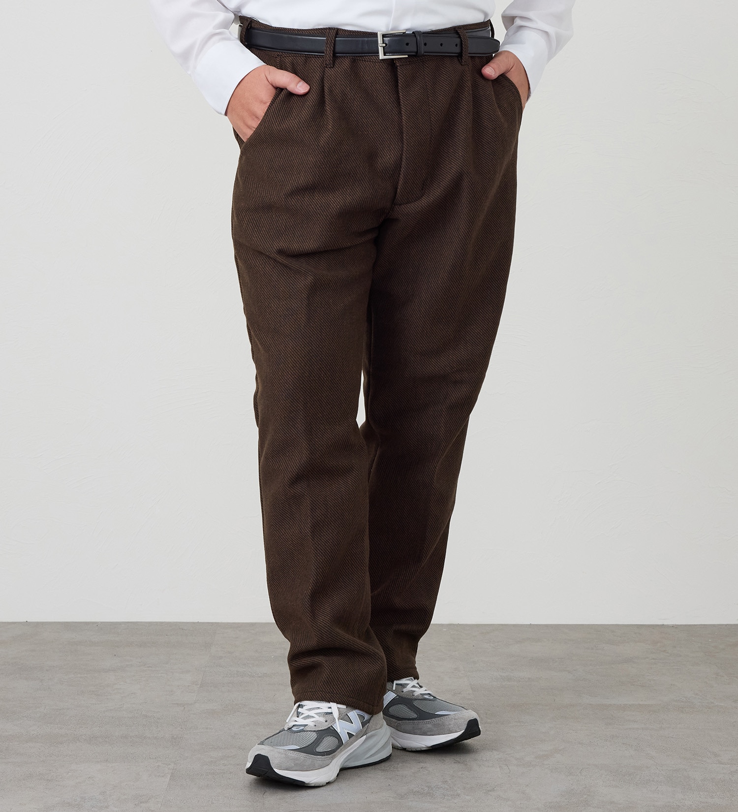 FINAL SALE】【大きいサイズ】デニスラ ルーミーテーパード ツイード