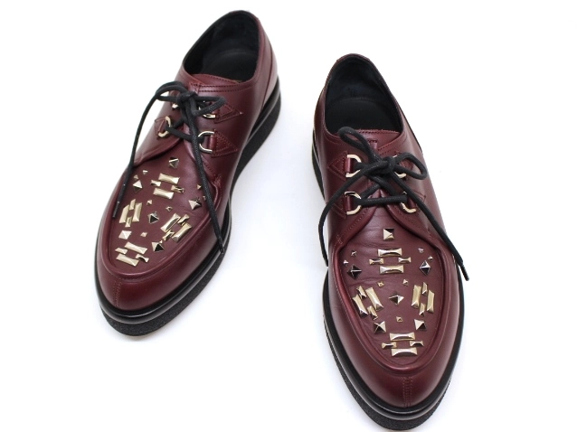 ヴァレンティノ モンクストラップ スタッズ ドレスレザーシューズ 厚底