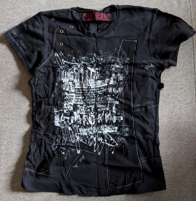 h.Naoto h.Anarchy Black Short-Sleeve Tshirt - Tops - Kei Market