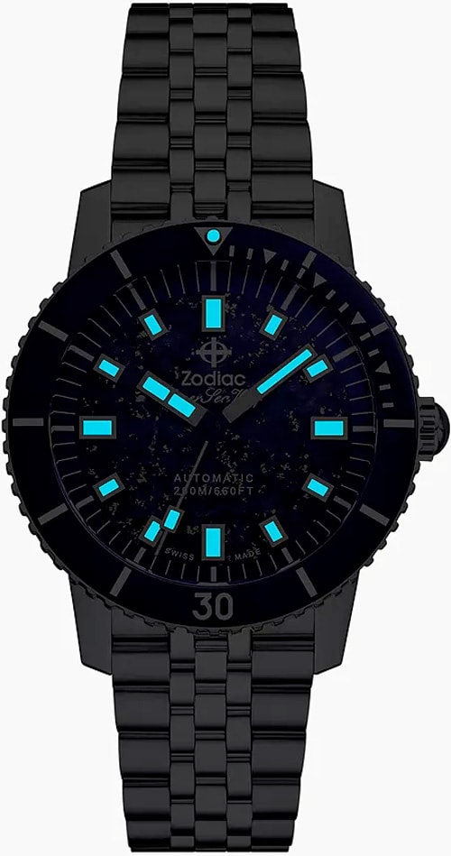Zodiac ZO9312 Compression Diver Blue Lapis Lazuli Dial - Exquisite