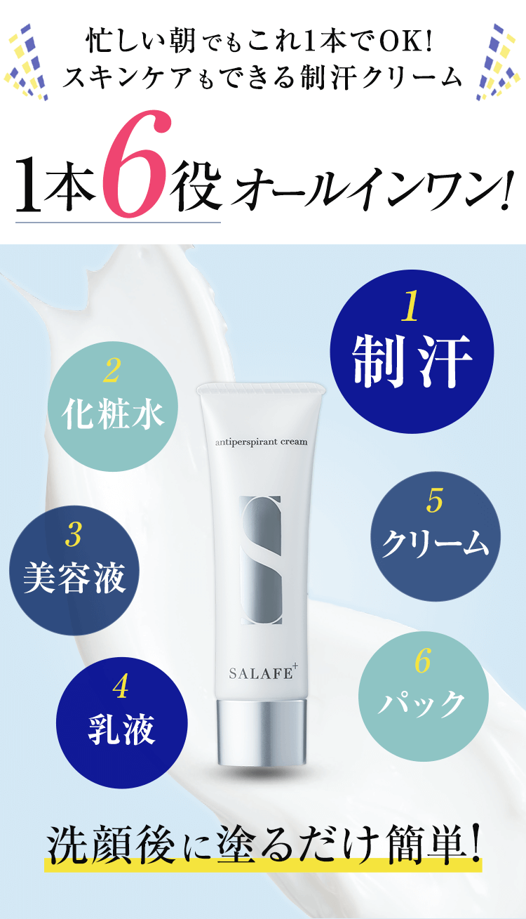 公式》顔汗・テカリを解決！日本初の制汗クリーム｜サラフェプラス