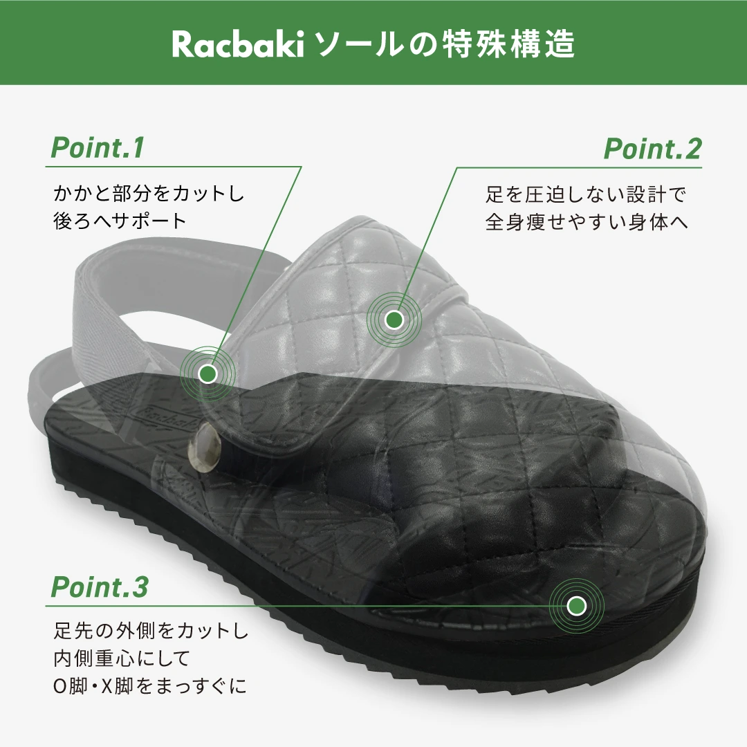 Racbaki】クロッグシューズ ダブルベルト キルティング Mサイズ