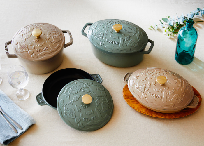 創業50周年 ストウブ×ミナ ペルホネン」海の世界を表現したコラボ