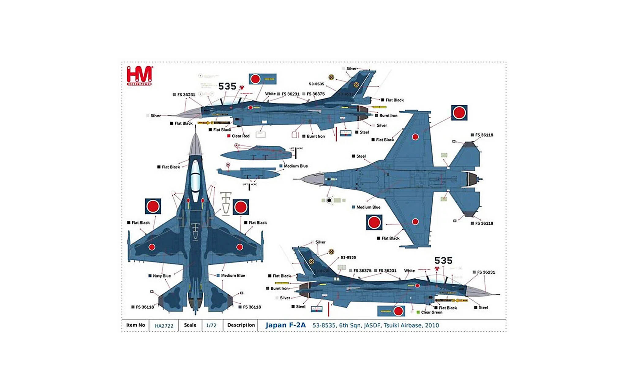 Mitsubishi F-2A, 6th Sqn, JASDF, Tsuiki Airbase, 2010 - Hobby