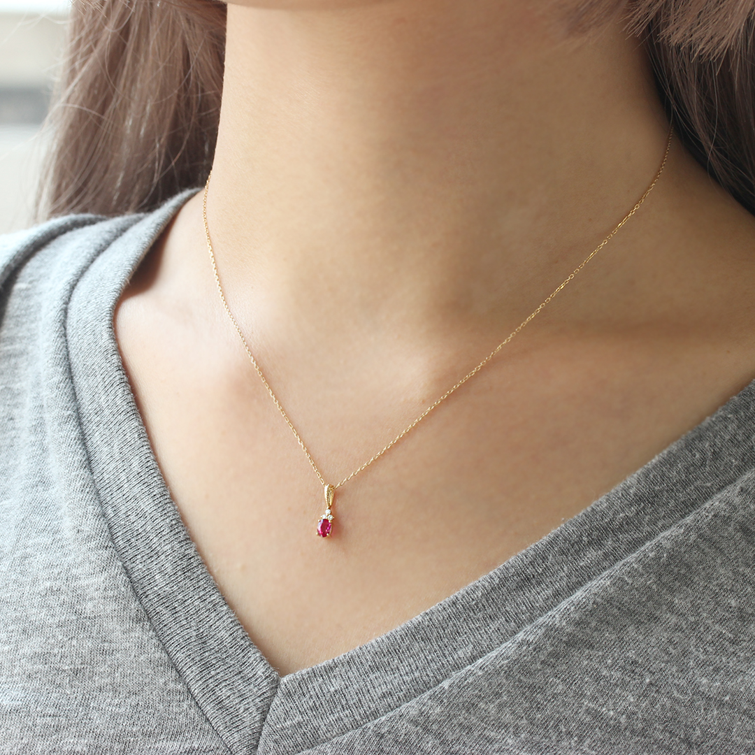 Ruby】希少石エピドートインスキャポライトのネックレストップ Ruby